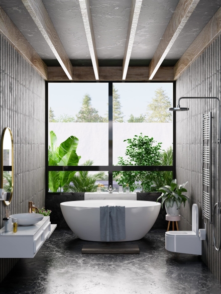 modern-bathroom-interior-design-dark-color-wall-3d-rendering-min